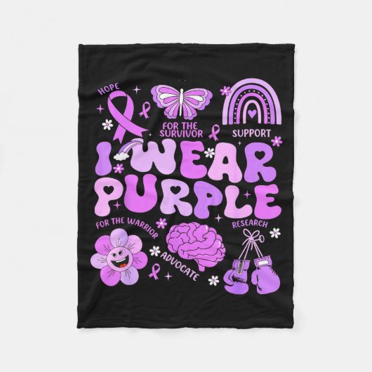 Groovy Ik Draag Paars Steun Epilepsie Bewustzijn D Fleece Deken (Voorkant)
