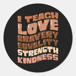 Groovy ik leer Black History Month Melanine Afrika Ronde Sticker