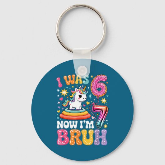 Groovy Ik Was 6 Nu Ben Ik 7 Grappig 6 7 Zes Zeven Sleutelhanger (Voorkant)