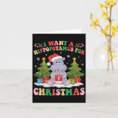 Groovy Ik wil een Hiptamus voor Kerstmis Hip Lo Kaart (Gele Bloem)