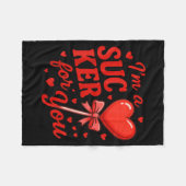 Groovy I'm A Sucker For You Retro Heart Candy Vale Fleece Deken (Voorkant (Horizontaal))