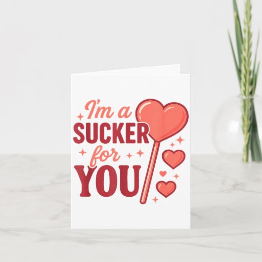 Groovy I'm A Sucker For You Retro Heart Candy Vale Kaart (Voorkant)