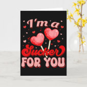 Groovy I'm A Sucker For You Retro Heart Candy Vale Kaart (Gele Bloem)