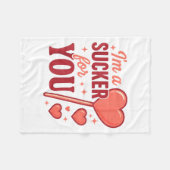 Groovy Im A Sucker For You Retro Heart Candy Valen Fleece Deken (Voorkant (Horizontaal))