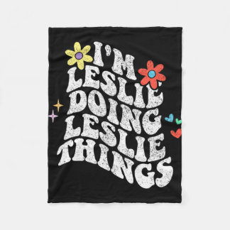 Groovy Im Leslie Doing Leslie Dingen Grappige Moed Fleece Deken