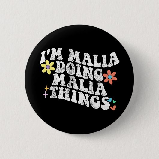 Groovy In Malia Doing Malia Dingen Grappige Moeder Ronde Button 5,7 Cm (Voorkant)