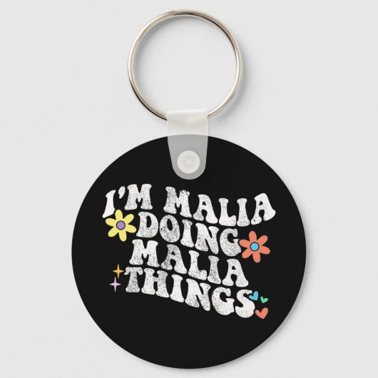 Groovy In Malia Doing Malia Dingen Grappige Moeder Sleutelhanger (Voorkant)