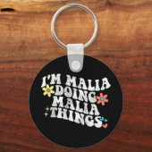 Groovy In Malia Doing Malia Dingen Grappige Moeder Sleutelhanger (Voorkant)