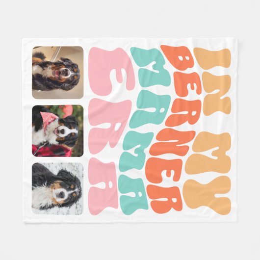 Groovy In Mijn Berner Mama Era Berner Berner Berne Fleece Deken (Voorkant (Horizontaal))