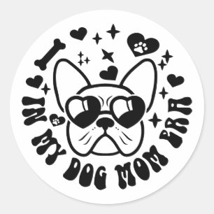 Groovy In Mijn Hond Moeder Era Puppy Dog Mama Life Ronde Sticker