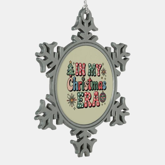 Groovy in mijn kerst tijdperk Grappige leraar Tin Sneeuwvlok Ornament (Links)