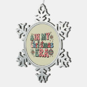 Groovy in mijn kerst tijdperk Grappige leraar Tin Sneeuwvlok Ornament (Rechts)