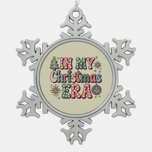 Groovy in mijn kerst tijdperk Grappige leraar Tin Sneeuwvlok Ornament (Voorkant)