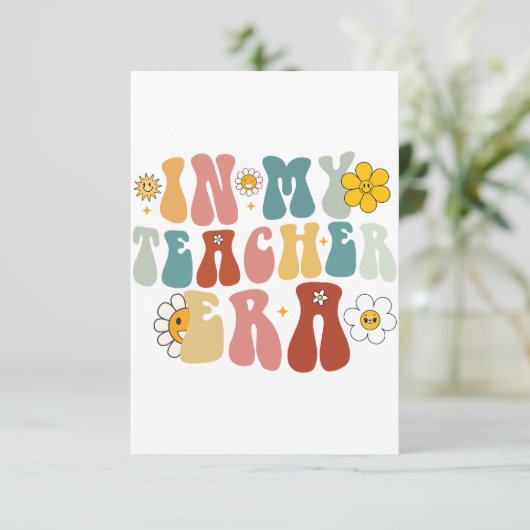 Groovy in mijn lerarentijdperk terug naar school l bedankkaart (Staand voorkant)