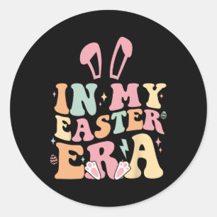 Groovy in mijn Pasen-tijdperk Grappige Konijn Gelu Ronde Sticker