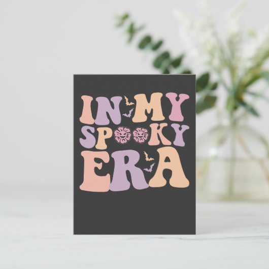 Groovy In Mijn Spooky Era Herfst Halloween Ghost R Uitnodiging Briefkaart (Staand voorkant)