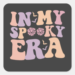 Groovy In Mijn Spooky Era Herfst Halloween Ghost R Vierkante Sticker