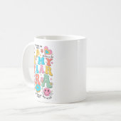 Groovy In Mijn Starr Tijdperk Testdag Leraar Kinde Koffiemok (Voorkant links)