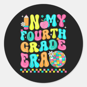 Groovy in mijn tijd op de vierde klas 4e klas teru ronde sticker