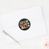 Groovy in mijn tijdperk als leraar Terug naar scho Ronde Sticker (Envelop)