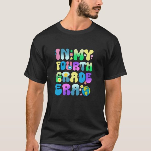 Groovy In My 4th Grade Era Back to School T-shirt (Voorkant)