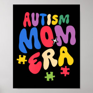 Groovy In My Autism Mom Era Grappig Bewustzijn War Poster