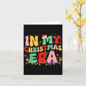 Groovy In My Christmas Era Retro Holiday Xmas Ligh Kaart (Gele Bloem)