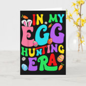 Groovy In My Egg Hunting Era Easter Eggs Easter Da Kaart (Gele Bloem)