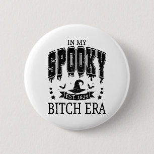 Groovy In My Spooky Era Skeleton Hand Halloween Ronde Button 5,7 Cm