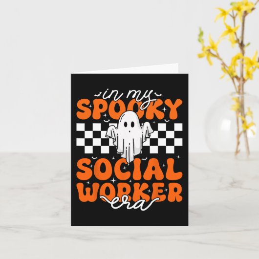 Groovy In My Spooky Sociaal Werker Tijdperk Cute G Kaart (Gele Bloem)