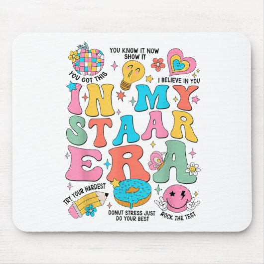 Groovy In My Starr Era Testing Day Teacher Kids Mo Muismat (Voorkant)