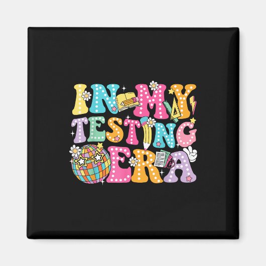 Groovy In My Testing Era Testing Day Teacher Boy G Magneet (Voorkant)
