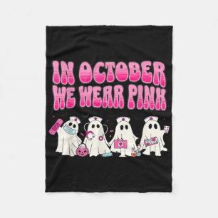 Groovy In oktober Draag we Roze Verpleegster Borst Fleece Deken