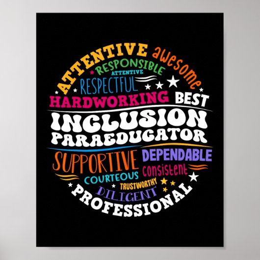 Groovy Inclusion Paraeducator - Speciaal Onderwijs Poster (Voorkant)