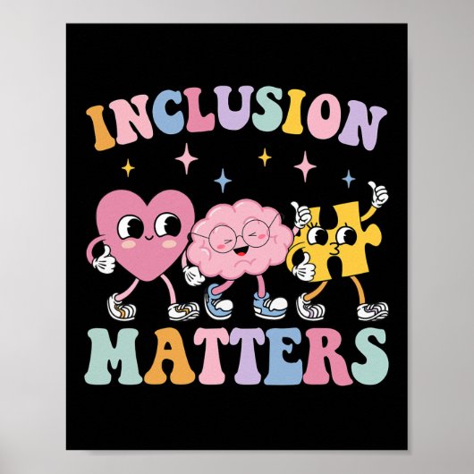 Groovy Inclusion Problems Autisme Bewustzijn Speci Poster (Voorkant)