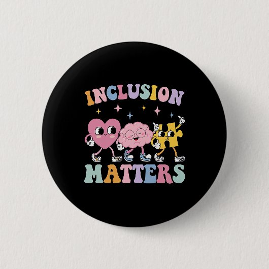 Groovy Inclusion Problems Autisme Bewustzijn Speci Ronde Button 5,7 Cm (Voorkant)