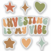 Groovy Investing is mijn vibe, financiële belegger Sticker (Voorkant)