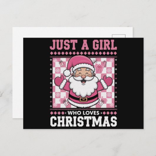 Groovy is gewoon een meisje dat houdt van Kerstmis Feestdagenkaart (Voorkant / Achterkant)