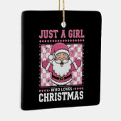 Groovy is gewoon een meisje dat houdt van Kerstmis Keramisch Ornament (Rechts)