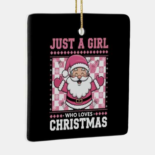 Groovy is gewoon een meisje dat houdt van Kerstmis Keramisch Ornament (Rechts)