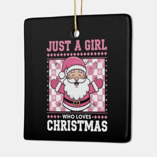 Groovy is gewoon een meisje dat houdt van Kerstmis Keramisch Ornament (Links)