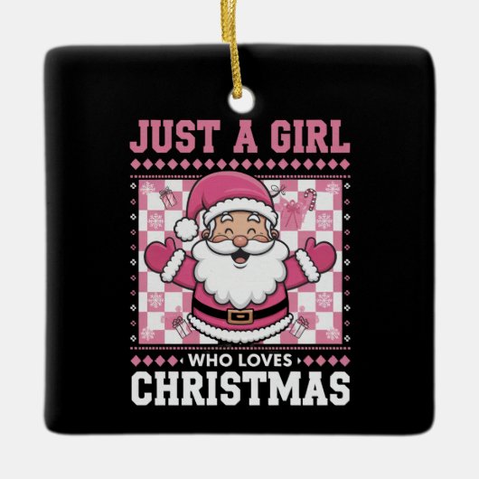 Groovy is gewoon een meisje dat houdt van Kerstmis Keramisch Ornament (Voorkant)