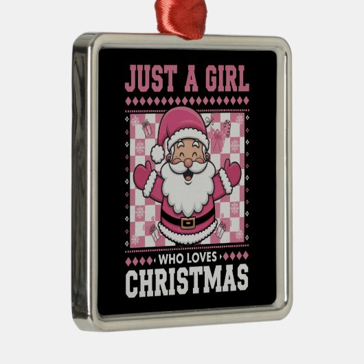 Groovy is gewoon een meisje dat houdt van Kerstmis Metalen Ornament (Rechts)