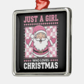 Groovy is gewoon een meisje dat houdt van Kerstmis Metalen Ornament (Links)
