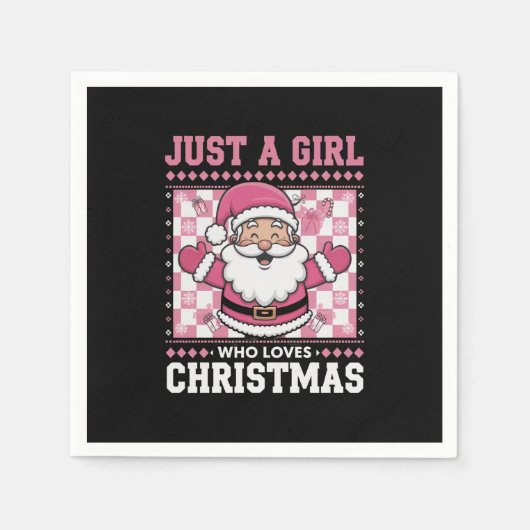 Groovy is gewoon een meisje dat houdt van Kerstmis Servet (Voorkant)