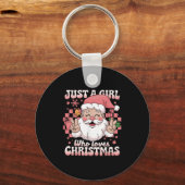 Groovy is gewoon een meisje dat houdt van Kerstmis Sleutelhanger (Voorkant)