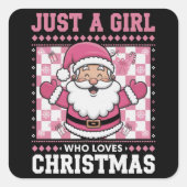 Groovy is gewoon een meisje dat houdt van Kerstmis Vierkante Sticker (Voorkant)