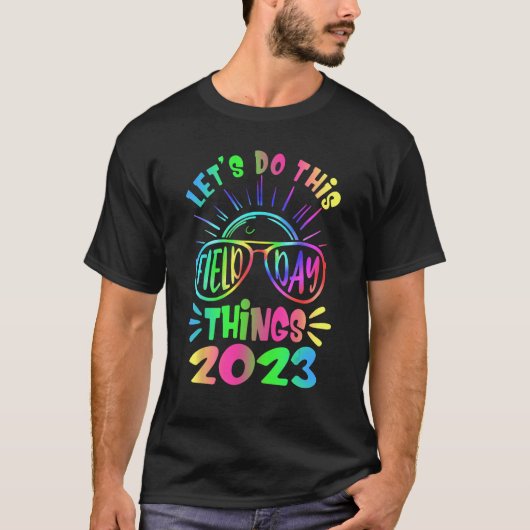 Groovy It s Field Day Vibes For Teacher Kid 2023 T-shirt (Voorkant)