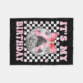 Groovy It's My Birthday Teens Girls Disco Ball Coq Fleece Deken (Voorkant (Horizontaal))
