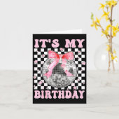 Groovy It's My Birthday Teens Girls Disco Ball Coq Kaart (Gele Bloem)